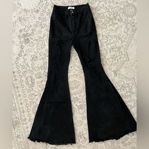 Extreme Black Flare Jean by Vibrant MIU, high waist, size 7